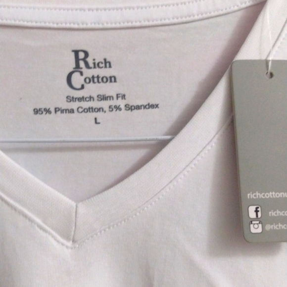 RICH Cotton Men's White Stretch Slim Form Fitting NWT 95% Cotton XL NWT 🎁 - Picture 1 of 5